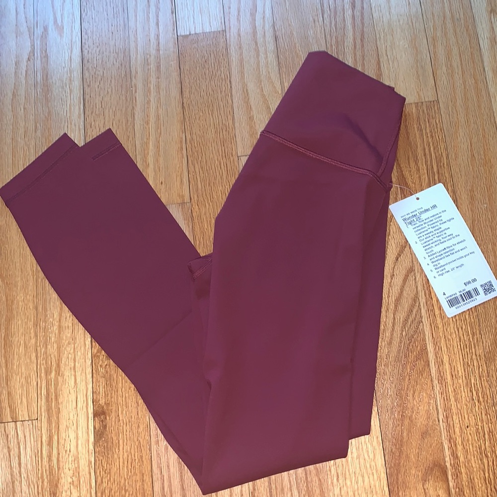 NWT lululemon wunder under leggings mulled wine